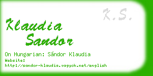 klaudia sandor business card