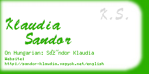 klaudia sandor business card